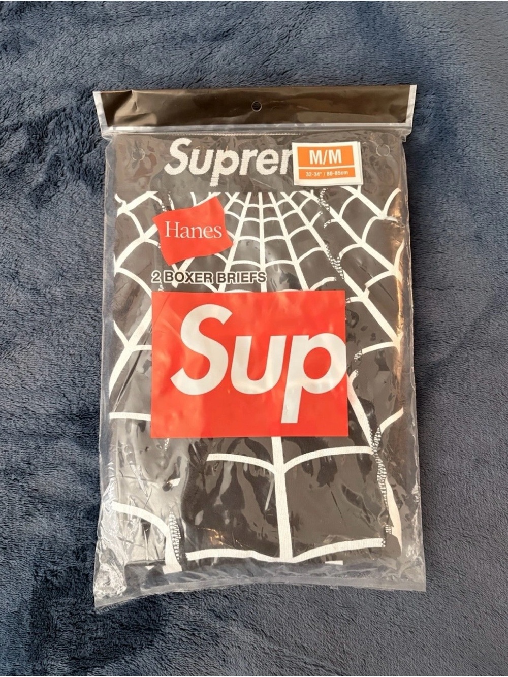Hanes Supreme Black Spiderweb Boxer Briefs - Black (M/M)